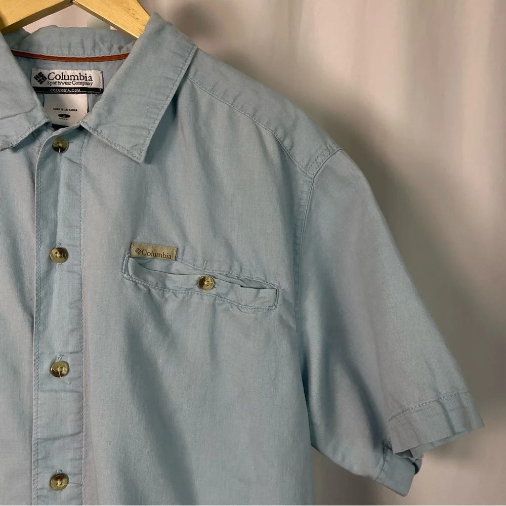 Columbia Men's Large Outdoor Gorp Hiking Button Down Shirt Golf Fishing Active